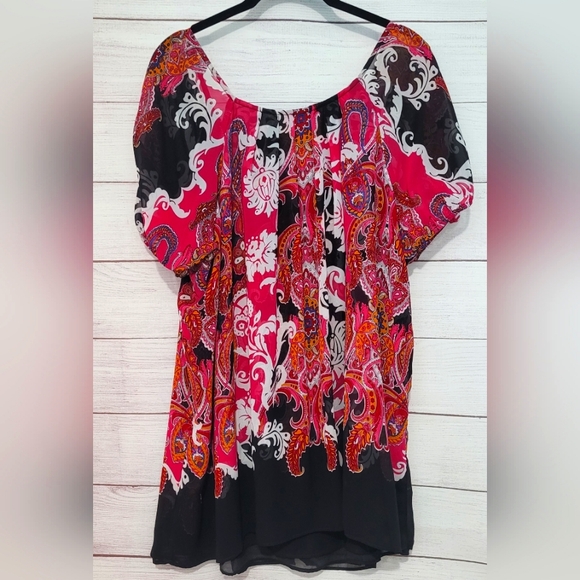 Nwot Lane Bryant flowy Paisley Summery blouse plus size 22/24 - Picture 2 of 12